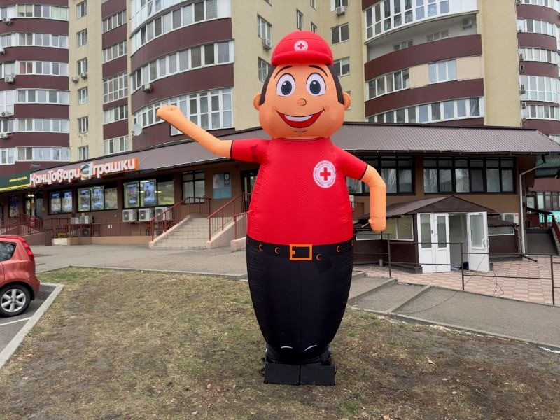 Зазивало надувний чоловічок. Вулична реклама бюджетна, мобільна, багаторазова. 3.4 метри Киев - изображение 8