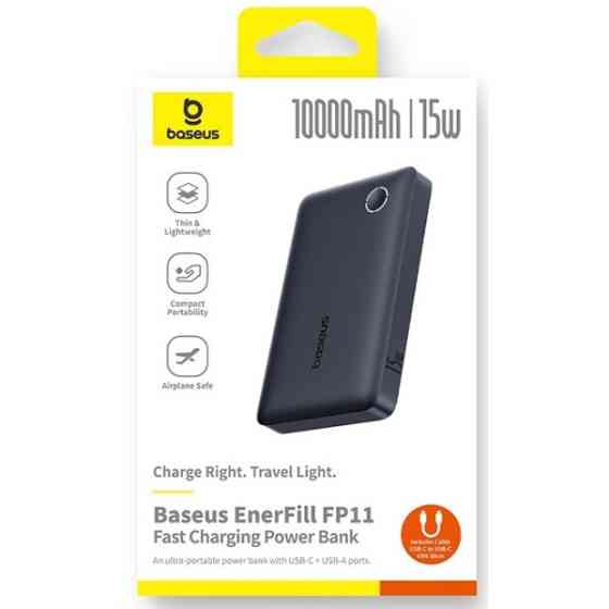 Power Bank Baseus EnerFill FP11 15W 10000mAh Black (P1008210C123-00) Харків