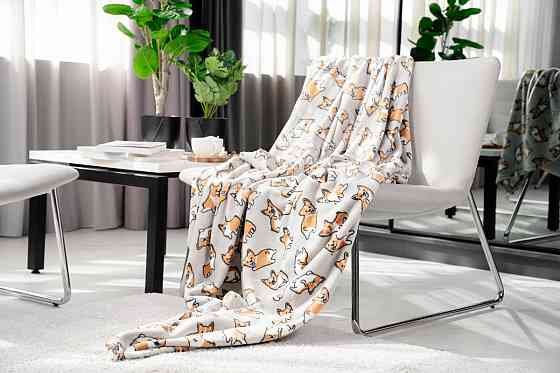 Плед Ardesto Flannel Корги ART-0109-PB 160х200 см сірий Киев
