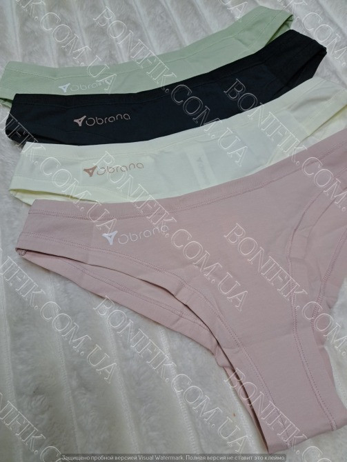 Женские трусики-бразилианы с цветочным рисунком ТМ "Obrana" (арт. 200-20/6) Кривий Ріг - зображення 4
