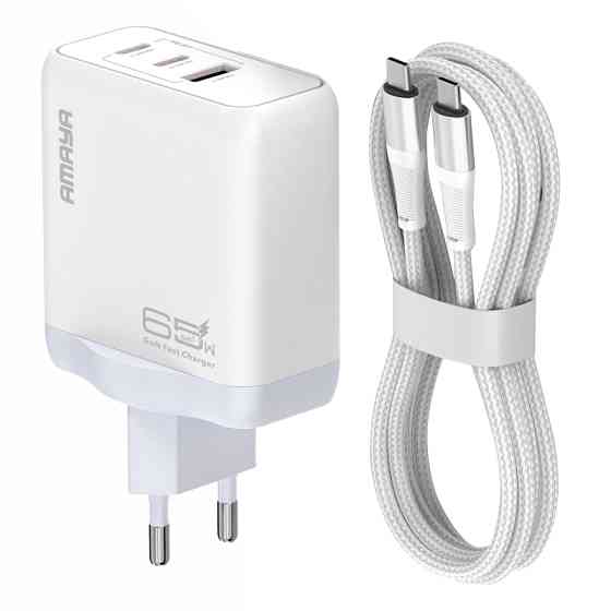 Уценка СЗУ Amaya E780T PD45W+QC3.0 GaN (1USB-A/2C) + кабель Type-C to Type-C Херсон