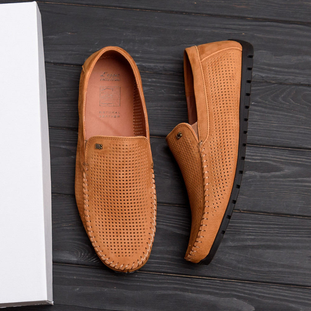 Мужские летние кожаные мокасины Legges Canary перфорация Київ - зображення 6