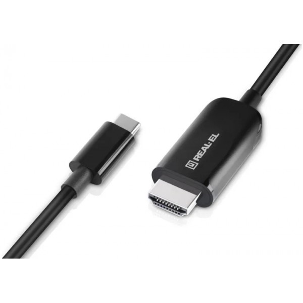Кабель REAL-EL CHD-180 HDMI - USB Type-C (M/M) 1.8 м Black (EL123500044) (Код товару:34626) Харків - зображення 2