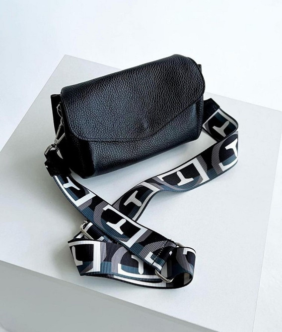 Шкіряна сумка крос-боді з широким ременем Італійська Вера Пелле TS000180 Киев - изображение 1