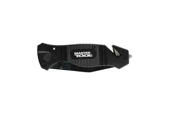 Нож складной MASTERTOOL "ELMAX" 207х37х16 мм черное нержавеющее лезвие алюминиевая рукоятка стропоре Харків