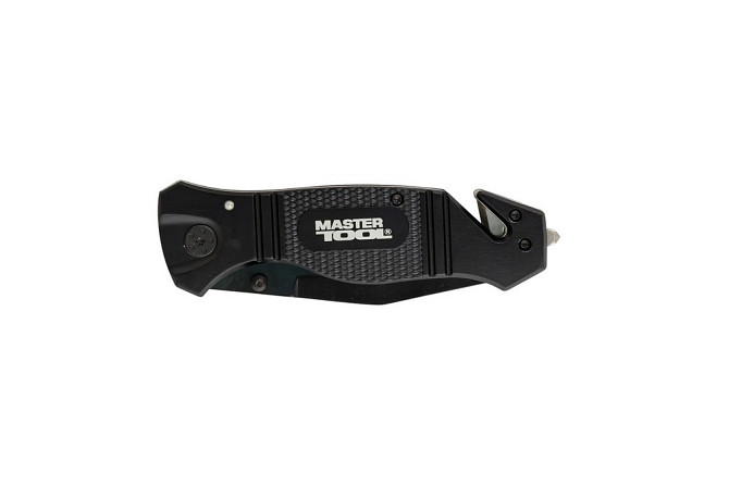 Нож складной MASTERTOOL "ELMAX" 207х37х16 мм черное нержавеющее лезвие алюминиевая рукоятка стропоре Харьков - изображение 6