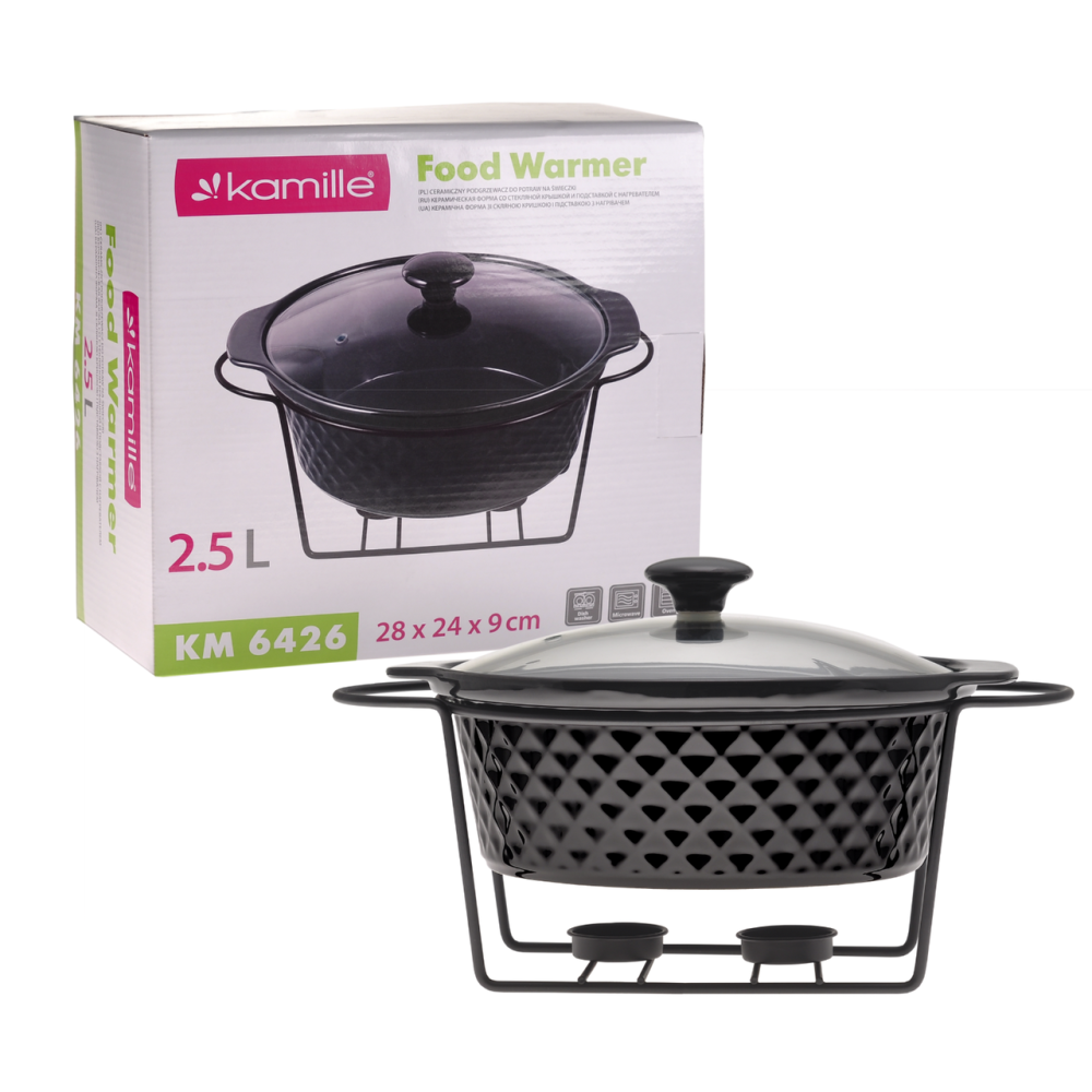 Мармит круглый с подставкой 2,5 л Kamille KM 6426 Одеса - зображення 10