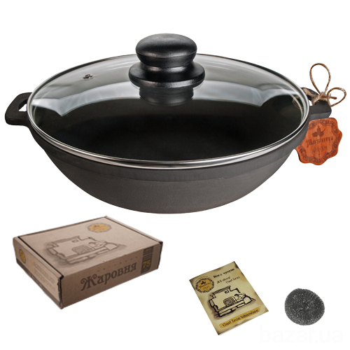 Сковорода чугунная Maysternya с крышкой 20 см Т1011C3 Одесса - изображение 1