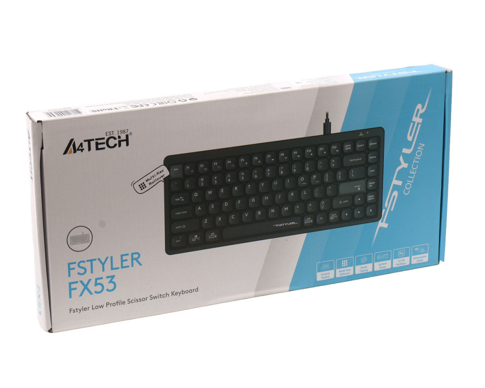 Клавиатура компьютерная проводная A4Tech Fstyler FX53(Black) черная Київ - зображення 8