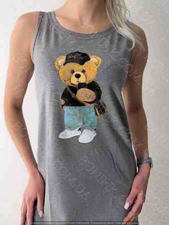 Ночная серая сорочка на широкой бретели с рисунком "Launge Luxe" (арт. LDK 110/29/03) Кривий Ріг