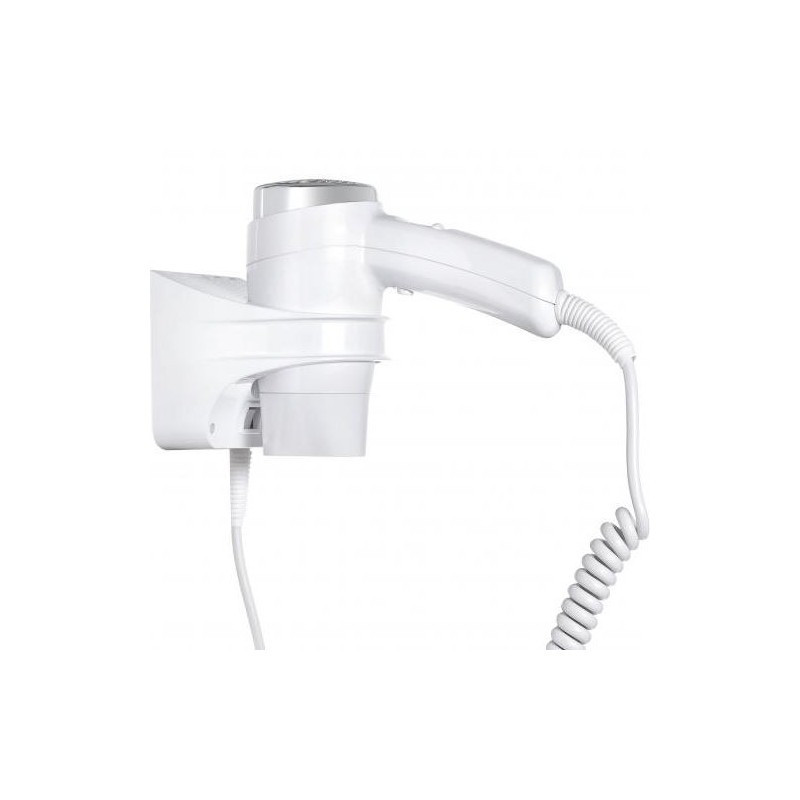 ФЕН ДЛЯ ВОЛОССЯ НАСТІННИЙ БЕЗ РОЗЕТКИ JVD® CLIPPER SINGLE CHROME, 1600 ВТ (БІЛИЙ) Київ - зображення 1