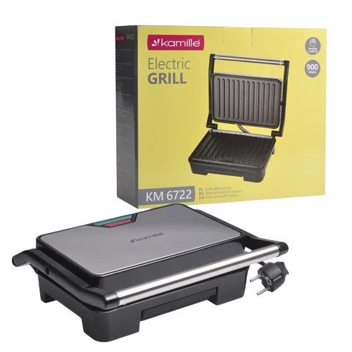 Электрогриль Kamille КМ-6722 900 Вт черный Київ - зображення 1