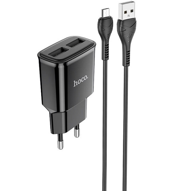 СЗУ Hoco C88A Star round 2.4A (2USB-A) + кабель USB to MicroUSB Херсон - изображение 1