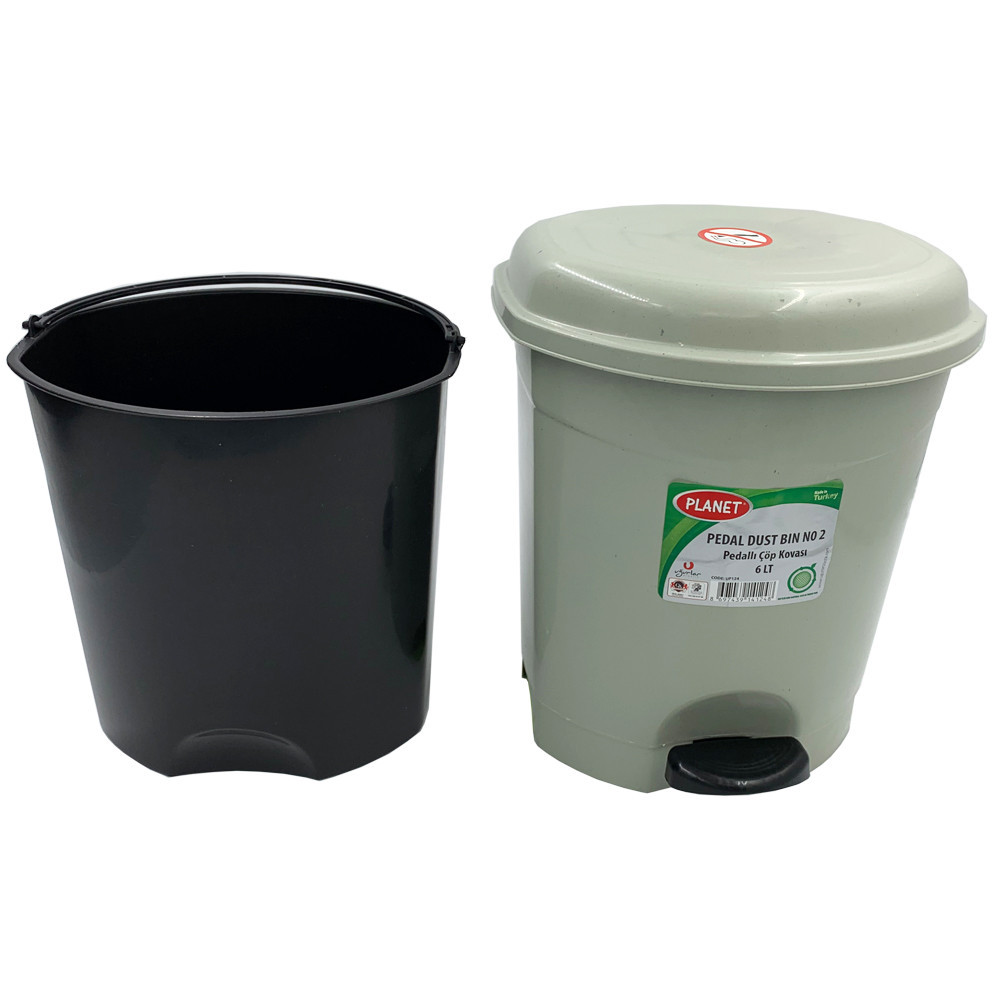 Ведро для мусора с педалью Planet №2 6 л серое Київ - зображення 4