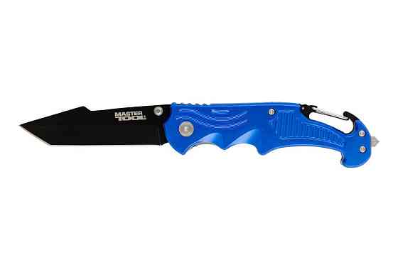 Нож складной MASTERTOOL "DAMASK" 204х33х12 мм черное нержавеющее лезвие алюминиевая рукоятка с караб Харків