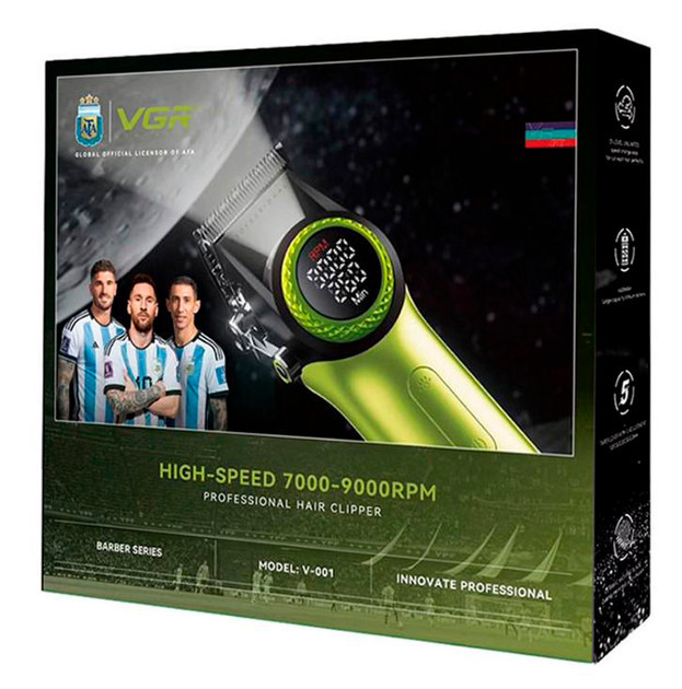 Машинка для стрижки аккумуляторная VGR V-001 GREEN 10 Вт зеленая Київ - зображення 3