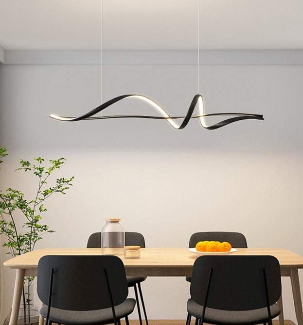 Люстра стельова LED H26L-1000-bk-k Чорний 30-140х20х100 см. Киев - изображение 1