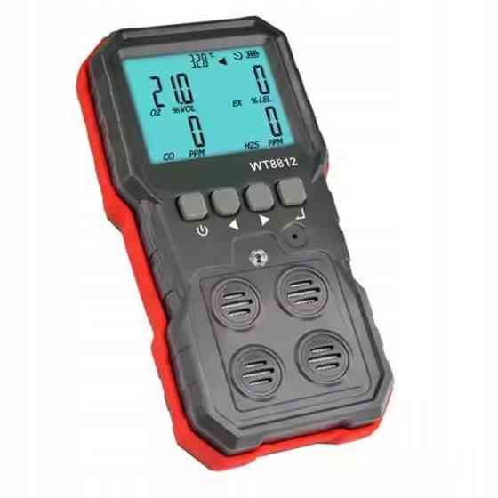 Газоанализатор 4-в-1 (кислород (O2), монооксид углерода (CO), сероводород (H2S), горючий газ WINTACT Харків