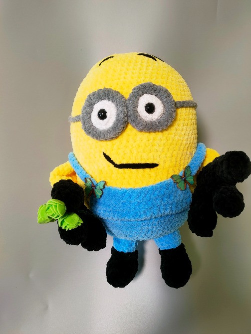 Міньйон Боб 33 см в'язана м'яка іграшка плюшева ручна робота Нововолинськ - зображення 1