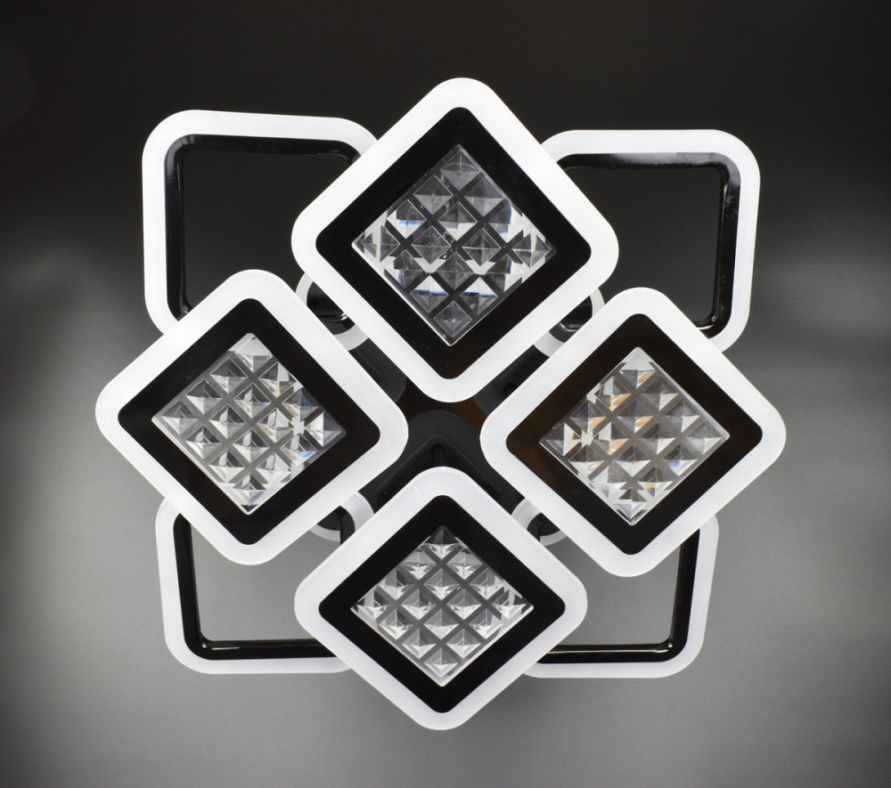 Люстра стельова LED з пультом A2723/4+4S-RGB-bk-d Чорний 11х54х62 см. Київ - зображення 1