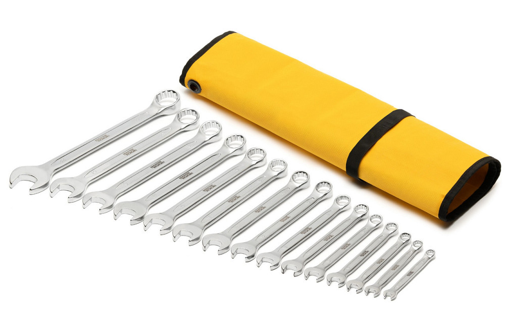 Ключи комбинированные MASTERTOOL COLD FORGED набор 15 шт (6–19/22 мм) 31CrV3 DIN 3113 в чехле 72-111 Харків - зображення 2