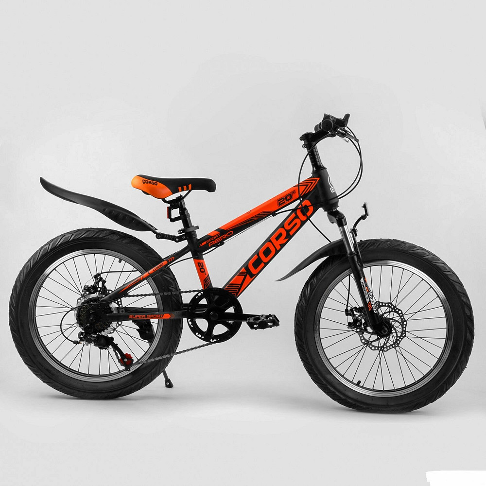 Детский спортивный велосипед 20’’ CORSO «AERO» 82021 (1) ПОЛУФЭТ, стальная рама 11.5``, передний пер Кривий Ріг - зображення 1