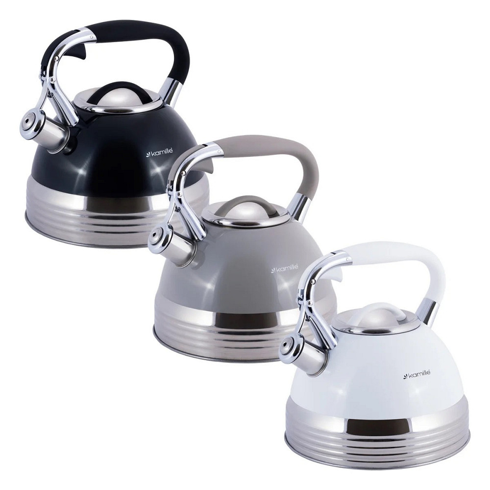 Чайник Kamille из нержавеющей стали со свистком и ручкой 2,7 л Одесса - изображение 1