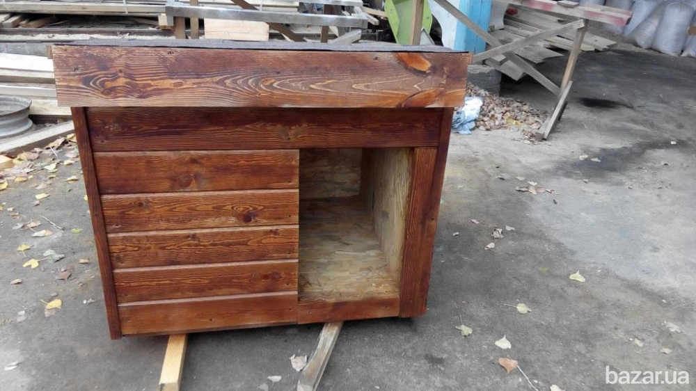 Деревянная будка для собак. Собачі будки. Вишнёвое - изображение 2