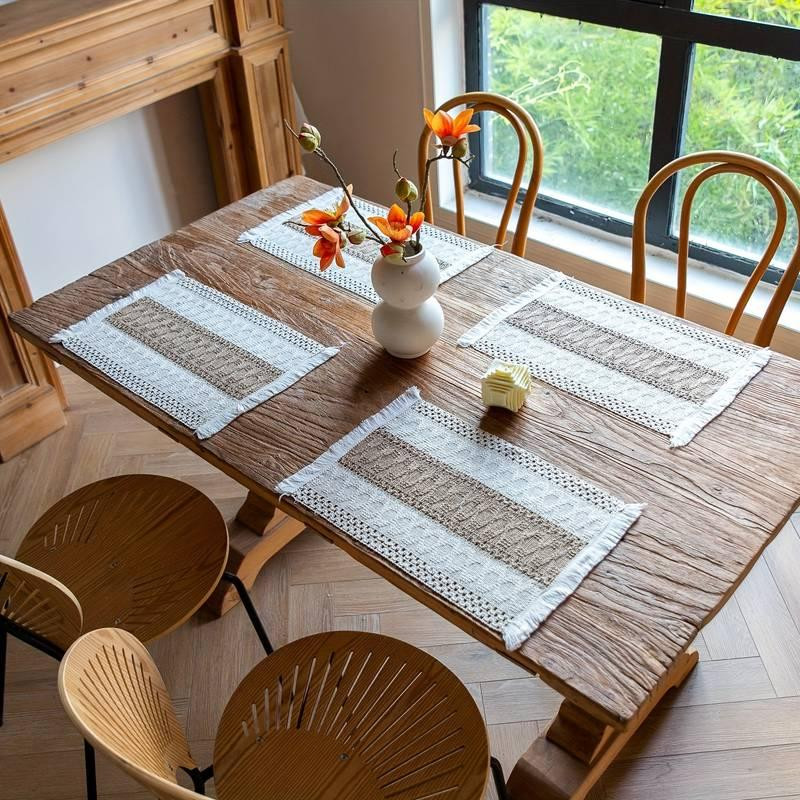 Салфетки Leeseph с бахромой 30*50см 4 шт коричнево-бежевый Одесса - изображение 7