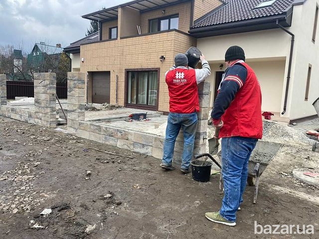 Сучасний паркан із блоків із парканом ранчо та парканом жалюзі від виробника НАША ХАТА Одесса - изображение 4