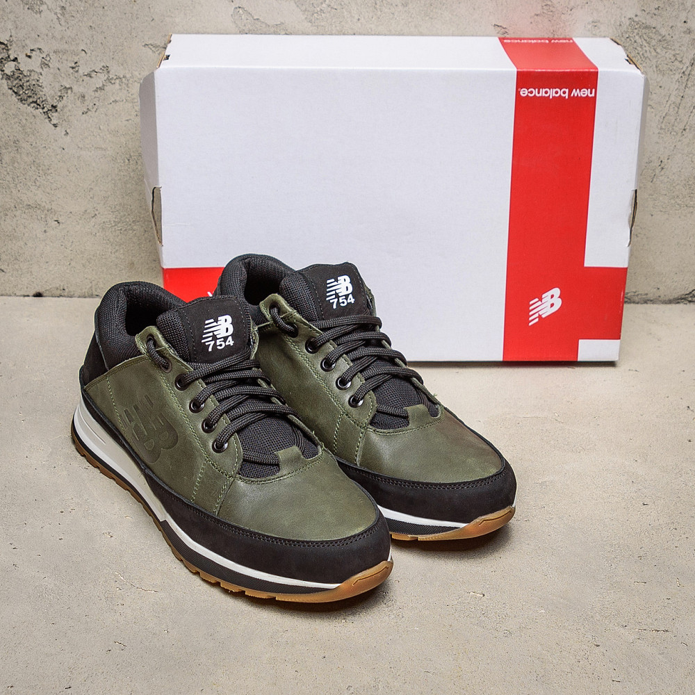 Мужские кожаные кроссовки NB Clasic Green Киев - изображение 6
