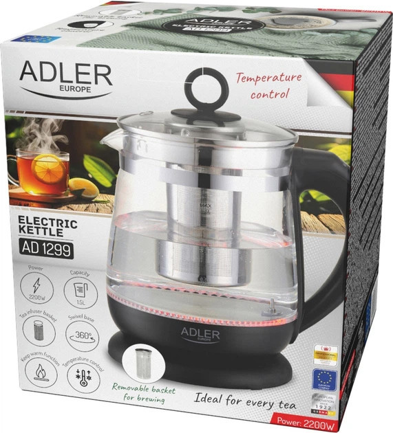 Электрочайник Adler AD 1299 black 1.5 л черный Київ - зображення 10
