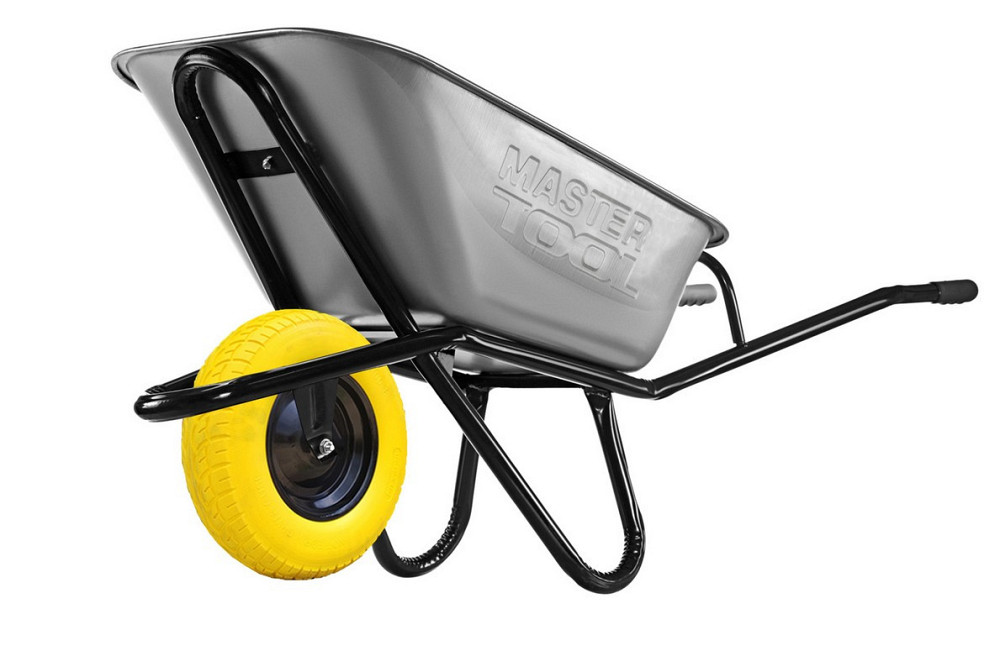 Тачка садово-строительная MASTERTOOL REINFORCED D-3 одноколесная 100 л/200 кг колесо полиуретановое  Харьков - изображение 1