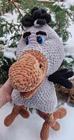 Пташка іграшка 42 см приємний і безпечний подарунок із позитивом м'яка в'язана ручна робота Нововолынск