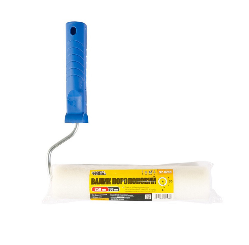 Валик малярный MASTERTOOL Moltopren 50/250 мм Ø 6 мм с ручкой 92-8255-Р Харків - зображення 2