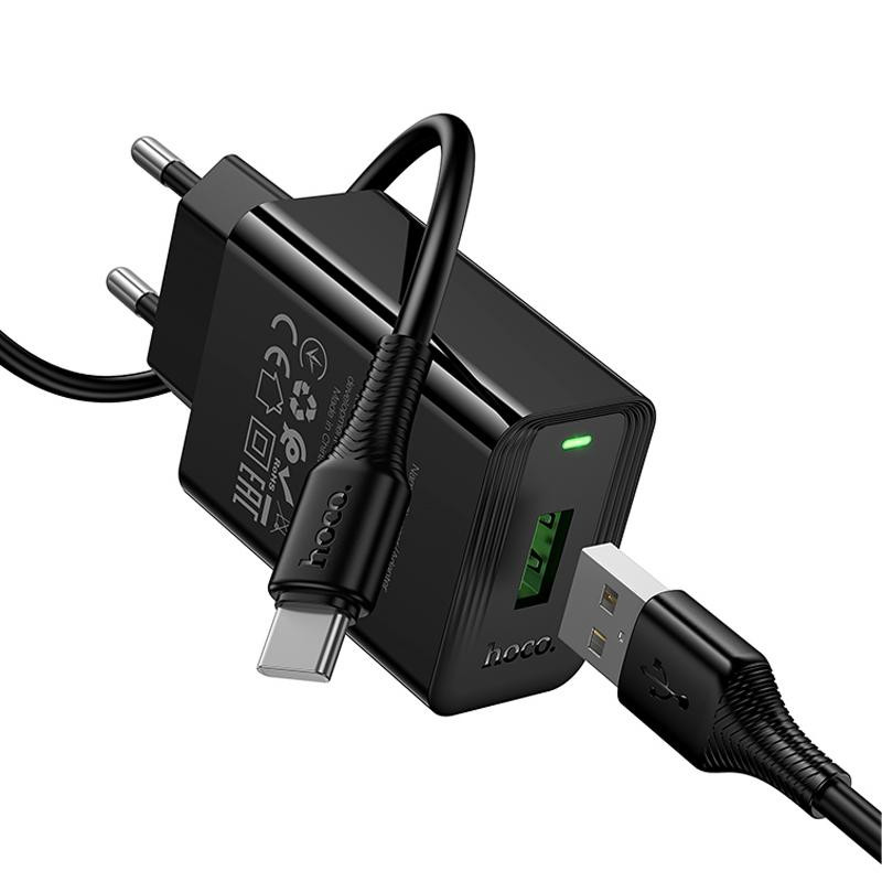СЗУ Hoco CS92A Leader 18W+QC3.0 (1USB-A) + кабель USB to Type-C Херсон - изображение 5