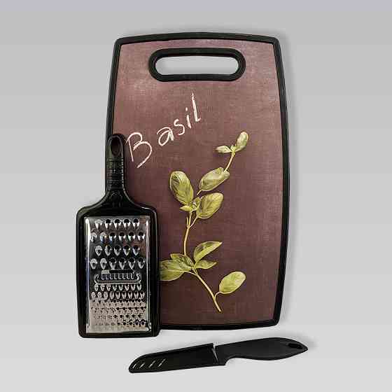 Кухонний набір з обробної дошки, ножа і терки MAESTRO MR-1784 Київ