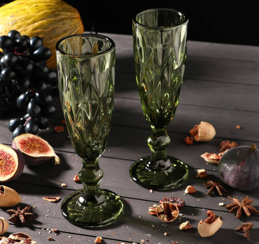 Келих для шампанського OLens Смарагд 34215-5-1 150 мл зелений Київ - зображення 1
