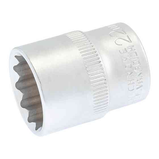 Головка торцевая MASTERTOOL 12-гранная ½" 22 мм L 40 мм CrV 78-0622 Харків
