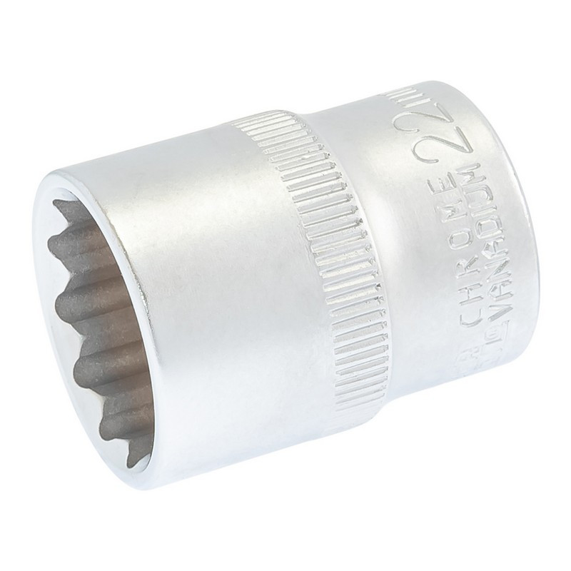 Головка торцевая MASTERTOOL 12-гранная ½" 22 мм L 40 мм CrV 78-0622 Харків - зображення 1