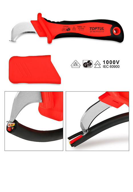 Нож кабельный изогнутый TOPTUL 1000V VDE SFAB5020V4 Харків - зображення 2