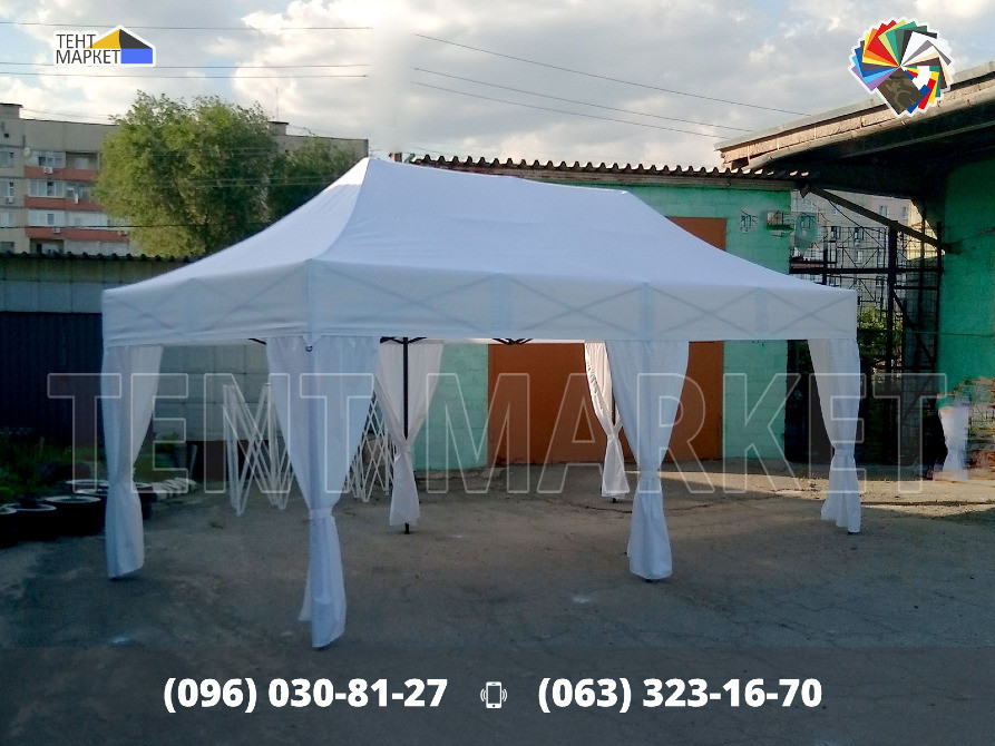 Намет “Event”. Розсувний шатер 6х3 Білий для заходів та вечірок. Івент шатри намети виготовлення Запоріжжя - зображення 3