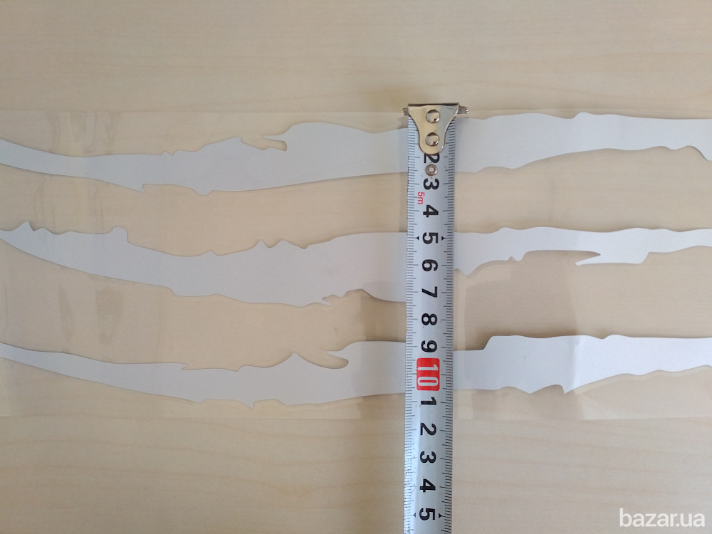 Наклейка на авто в виде Царапины Когтем Белая Светоотражающая Борисполь - изображение 5