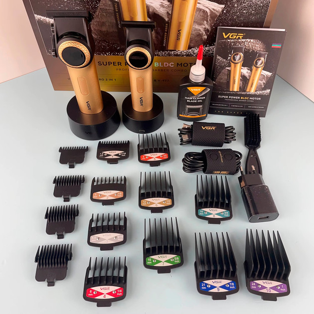 Машинка для стрижки аккумуляторная VGR V-001 GOLD 10 Вт золотистая Киев - изображение 2