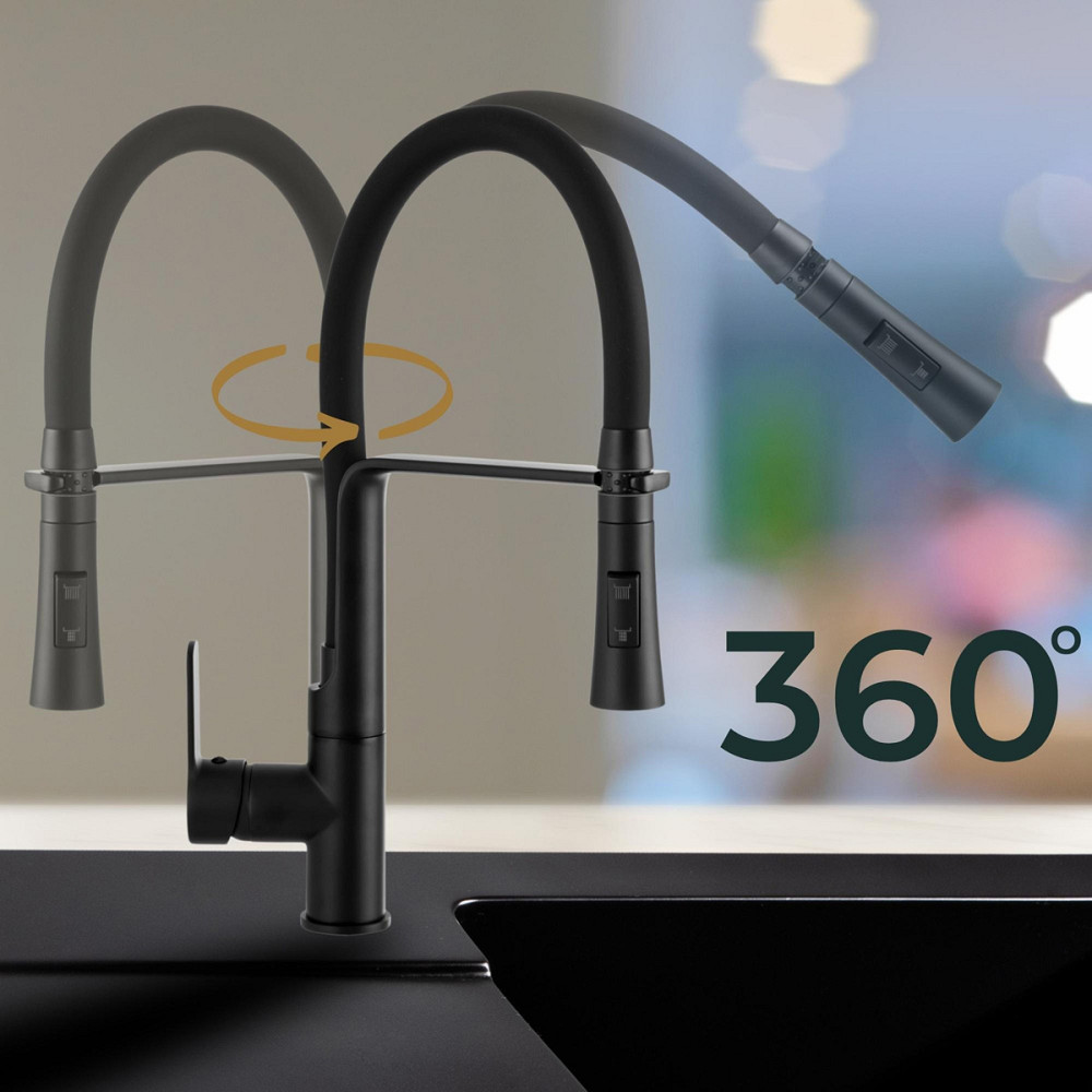 Змішувач кухонний POWER колір чорний BvsK-bk Хмельницький - зображення 4