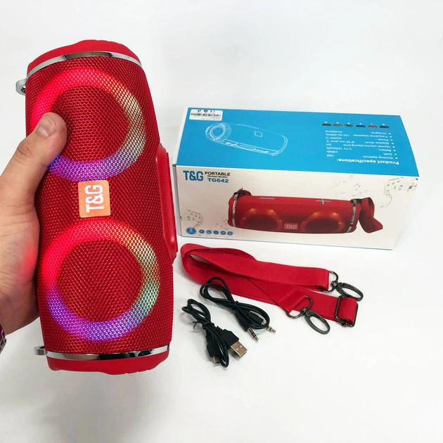 Колонка портативная Bluetooth T&G TG642 red красная Київ - зображення 5