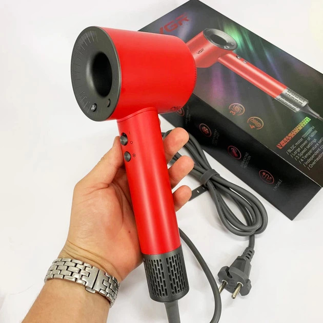 Фен VGR V-445 RED 1600 Вт красный Київ - зображення 4