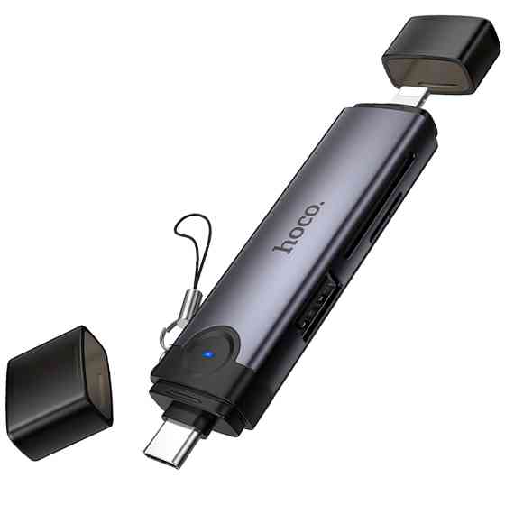 Картридер Hoco HB56B Victory 5in1 Type-C/Lightning to SD/TF3.0 + USB 2.0 Херсон