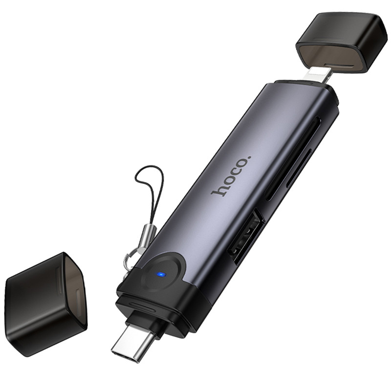 Картридер Hoco HB56B Victory 5in1 Type-C/Lightning to SD/TF3.0 + USB 2.0 Херсон - изображение 1