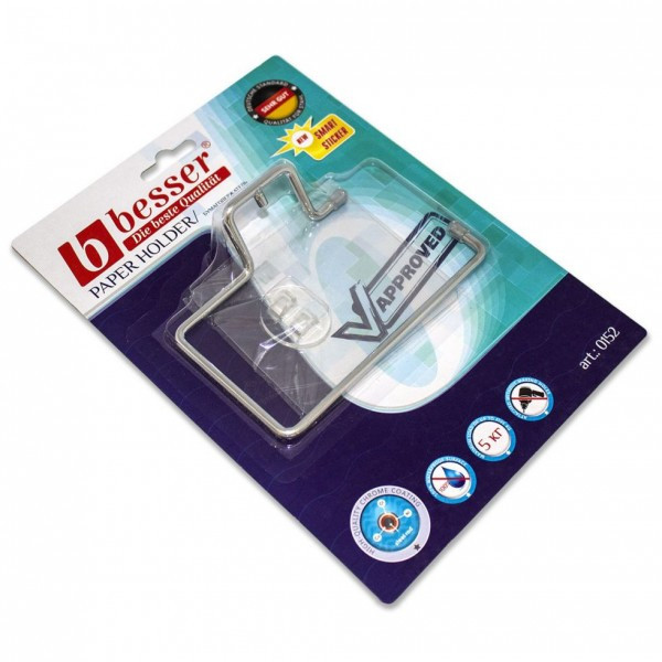 Бумагодержатель універсальний хромований "SMART STICKER" 13 * 7.5 * 3.5 см (a0152) Київ - зображення 1